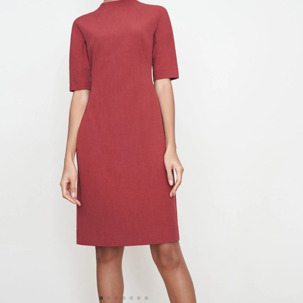NWT M.M. Lafluer Farmoosh Dress in brick red, sz 16